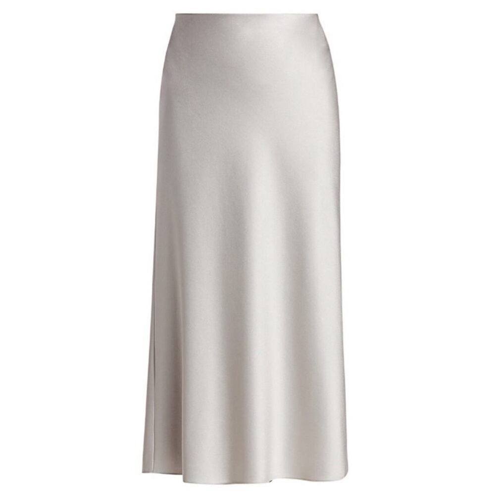 Alice + Olivia Maeve Satin Slip Skirt (Grey/Silver)